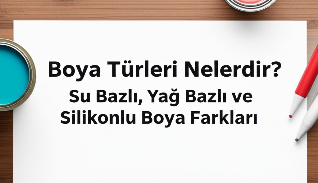 Boya Türleri Nelerdir? Su Bazlı, Yağ Bazlı ve Silikonlu Boya Farkları